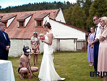 Perverted Hot Bride Gets Fucked By A Masked Sex Slave On A Leash During A Wedding Ceremony With Falco White