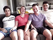 Teen Orgy - Big cock split holes and first time rimming