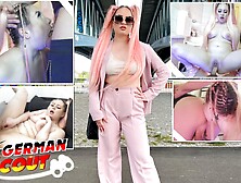 German Scout - Pink Hair Teen Maria Gail with Saggy Tits at Rough Anal Sex Casting