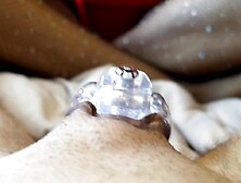 Locktober - Cage 6: Hawt Gal teases Neighbor in Chastity cagewith her feet in Fishnet Hose