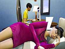 Oriental Son Mounts Sleeping Chinese Mom After Falling Asleep In His Gamer Son Bed And Watching Tv And Son Watching Porn Videos