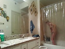 Voyeur Blonde Girl Masturbating With Jet Water In