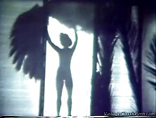 Stunning Blonde In White Dress Dances And Slowly Strips On Stage.