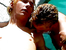 Messy Jizzfest At The Pool - Casey Wood,  Hoyt Jaeger And Kenny Crusoe