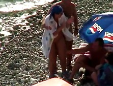 Real swingers at a nudist beach