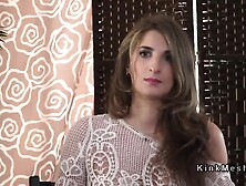 Femdom blonde sucking dicks in public