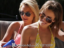 Passion-HD - Two hot teens have threesome by the pool
