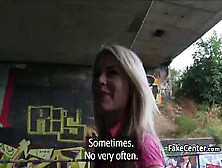 Amateur blonde slut fucked by the river