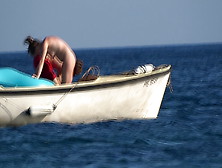 Nude Girl In Boat Public Beach