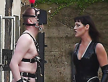 Leather Wearing Misstress Makes Her Gimp...