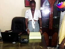 THE DELIVERY DUDE WAS PAID IN KIND BY THE SKINNY BLACK FEMALE BOSS