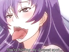 Hentai girl with big tits squeezes those juggs while getting big cock