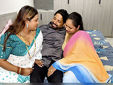 Two wives made a plan together, after today we will both have sex together with our husbands with Hindi Audio