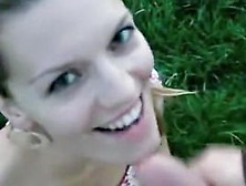 Amateur Girl Sucking This Guys Cock Outdoors