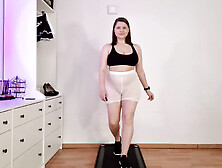 Trying on Sheer Shorts & Walking on Treadmill in Sneakers While Sharing My Fantasies About You