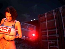 Skank with Monstrous Enormous Tits and Bikini in the Zombie World | Porno Game