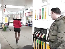 German Blonde Teen Bitch Pick Up At Gas Station And Fuck