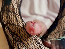 Making My Neighbor Cum On My Fishnet Stockings