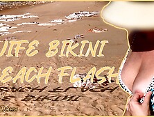 Wife Bikini Beach Flash