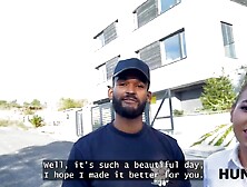 HUNT4K.  Sexy cutie is showing her boobs on the street.  Sexy sex with Una Fairy