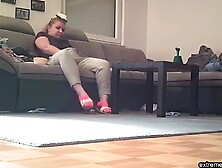 Caught my mom masturbating in clothes