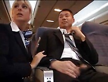 Sexy Stewardess Gives Handjob