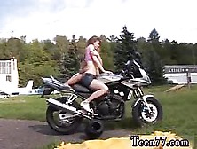 Outdoor Car Young Sapphic Biker Girls