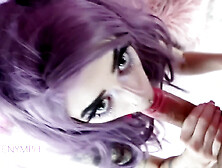 Slut With Purple Hair Has Her Asshole Nailed