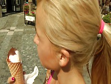 Good-Looking Blonde Sucks And Fucks In Public