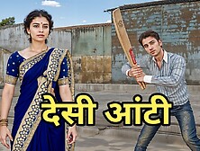 Desi Indian aunty plowed when friend is not at home (Hindi sex)