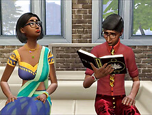 Indian teen girl helps a shy virgin boy experience his first orgy without hesitation