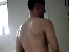 Hot Guy Taking A Shower And Masturbing