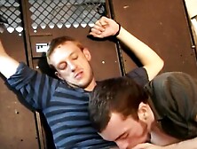 Handcuffed Straight Guy Gets A Blowjob And Facial From A Gay