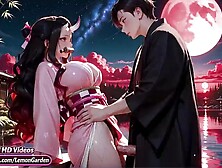 Nezuko gets drilled demonically in all poses. Demon slayer Anime. Hentai. AI generated comics