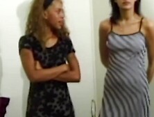 Two slim chicks pounded deep and hardcore in retro scene
