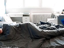 Risky Step-Mother Surprise Creampie With Son's Big Dick