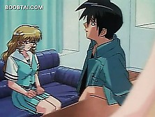 Hot Hentai Blonde Showing Her Sexy Tits To A Cute Dude