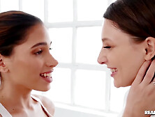 Chicks Lie Down On Couch To Get Cunnilinguses - Talia Mint And Baby Nicols