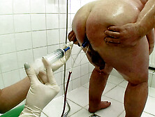 The caring woman humiliates the small cocked pig