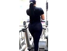 See Through Latina On Treadmill