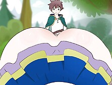 Aqua Wore A Skirt That Was Short To Seduce Kazuma Hentai Cartoon Parody Godaposs Blessing On This Wonderful Wold !