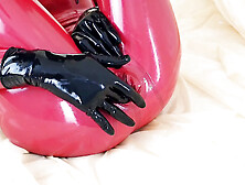 OnlyFans teaser - This is my red latex catsuit with integrated condoms!