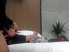 Milf in pantyhose and high heels,  tied,  blindfolded,  gagged and nailed in every hole