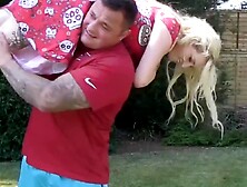 Alluring fairhaired MILF Lacey Starr in a family trio