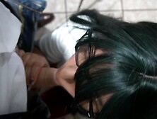 Come on teacher! I lick your penis and you help me pass the school year.  Cute suck job at school room