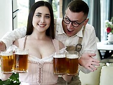 Cutie with big boobs Remido gives a stunning titjob on the knees