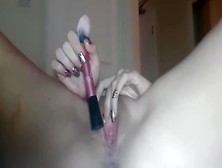 Slut Forgot Dildo So Had To Use Makeup Brush