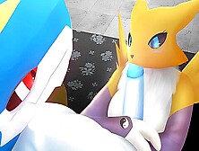 Renamon And Exveemon Blowjob Scene