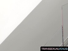 TranssexualVenus. com - Asian tgirl aggressively plows her lover's tight butt