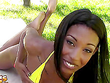 Ebony Babe Adriana Malao Rides A Hard Dick And Swallows Cum